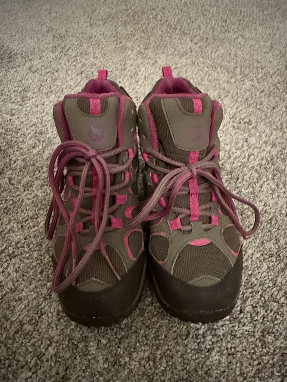 Merrell Girls Hilltop Ventilator Mid hiking boots brown/pink size 2 - Picture 2 of 6